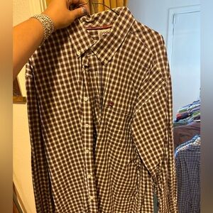 Cinch Men's Plaid Shirt - Brown and White
